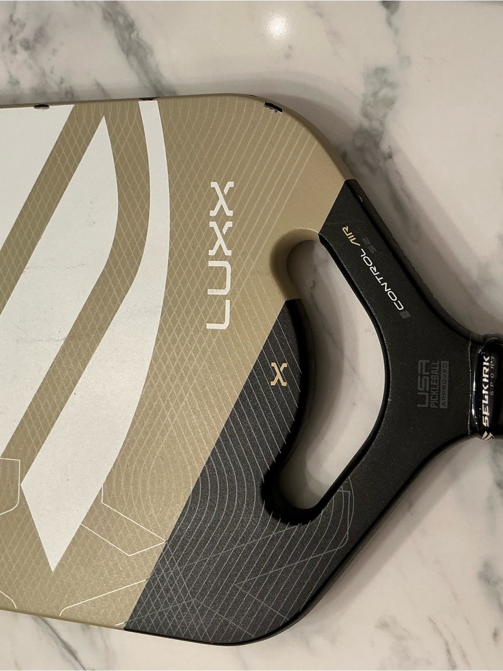Lux  pickleball Paddle Controller in Tan, Black and White